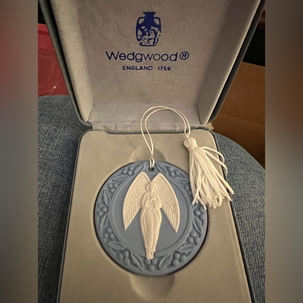 Wedgwood Blue and White Angel Ornament